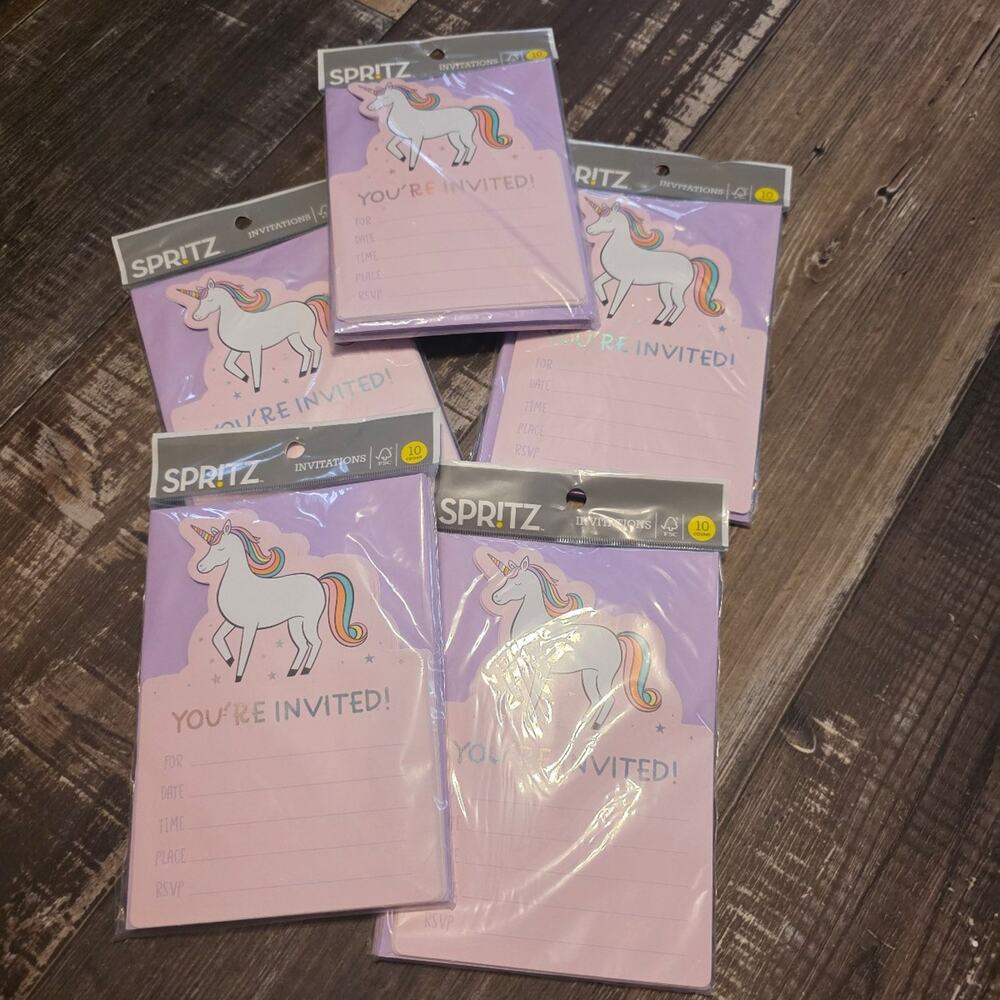 Spritz brithday invite unicorns